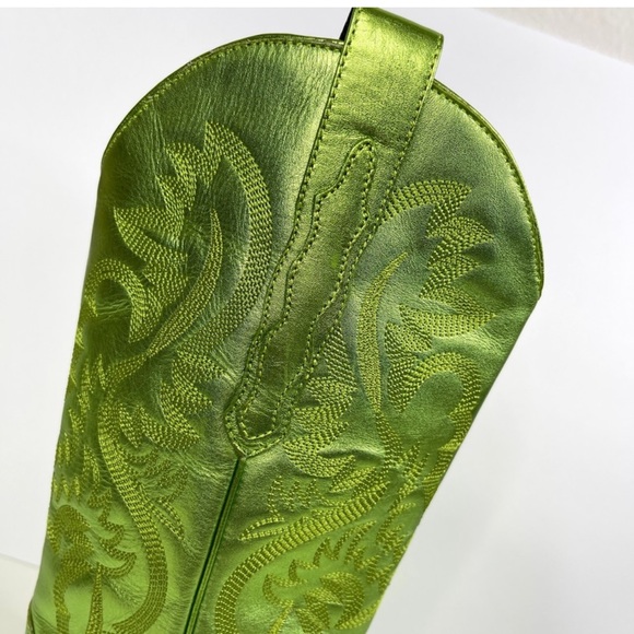 JEFFREY CAMPBELL Free People NEW Dagget Western Boots Metallic Green NEW Size 7 - Picture 5 of 16